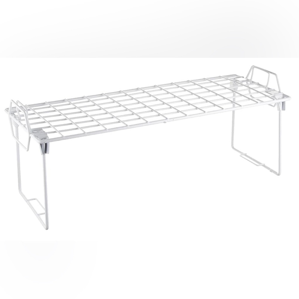 NEW 1 Whitmor Wire Grid Stacking Closet Shelf White 10.38x15.63x7.75 in (C3a)